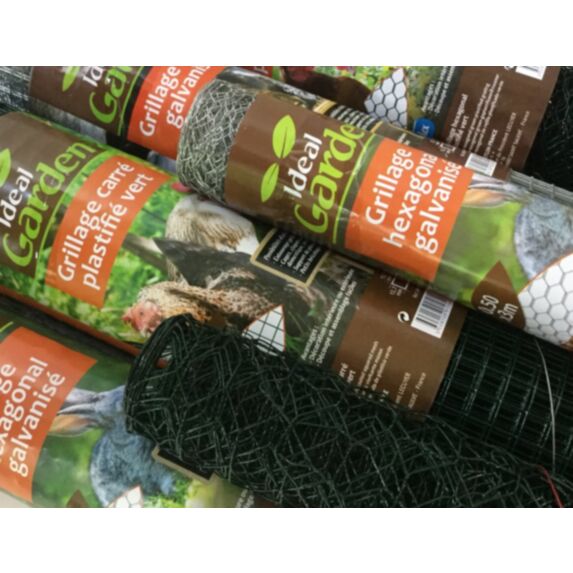 Grillage hexagonal plastifié 13 mm 0,5 x 3 m - IDEAL GARDEN
