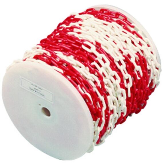 bobine de 37.5m chaine signal diamètre 8 mm rouge/blanc - NOVAP