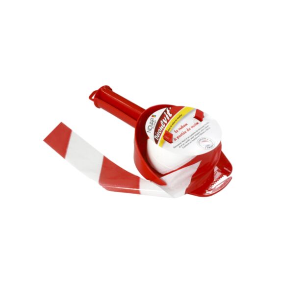 Déroulvit ruban chantier 50mmx100m rouge/blanc - NOVAP
