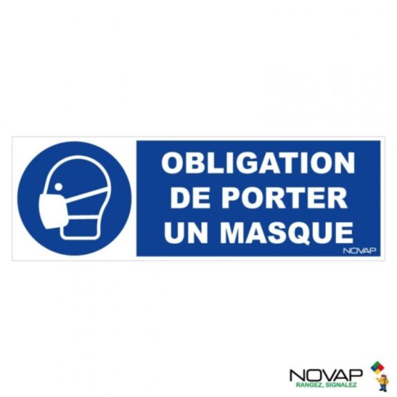 Panneau rigide Obligation de porter un masque 450x150