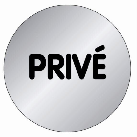 plaquette signalétique série alu brossé diamètre 75 mm privé - NOVAP