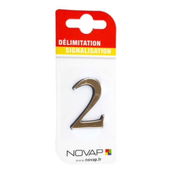 chiffre autocollant en relief hauteur 40 mm coloris or  2 - NOVAP