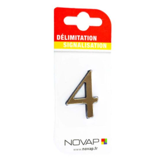 chiffre autocollant en relief hauteur 40 mm coloris or    4 - NOVAP