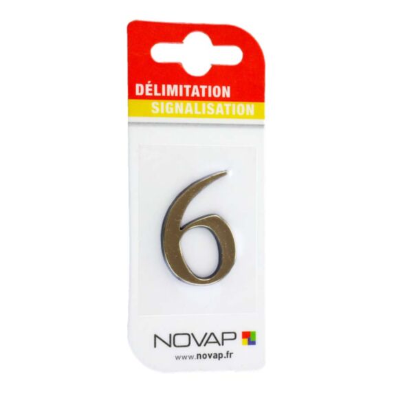 chiffre autocollant en relief hauteur 40 mm coloris or    6 - NOVAP