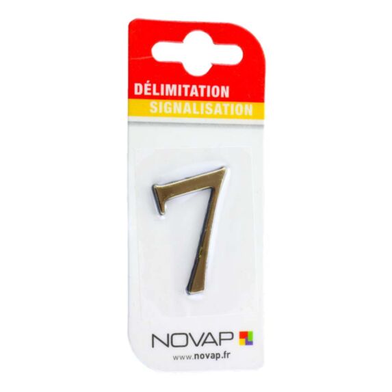 chiffre autocollant en relief hauteur 40 mm coloris or    7 - NOVAP
