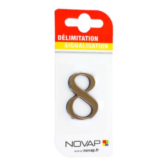 chiffre autocollant en relief hauteur 40 mm coloris or    8 - NOVAP