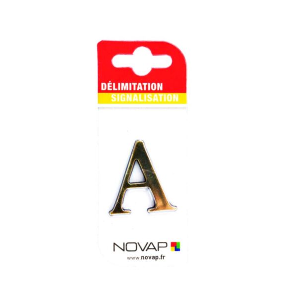 lettre autocollante en relief hauteur 40 mm coloris or a - NOVAP