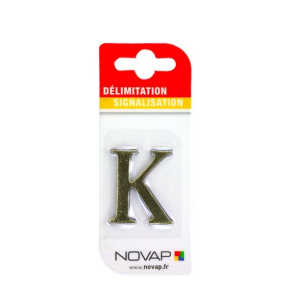 lettre autocollante en relief hauteur 40 mm coloris or k - NOVAP