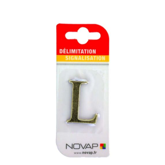 lettre autocollante en relief hauteur 40 mm coloris or l - NOVAP
