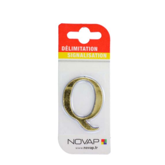 lettre autocollante en relief hauteur 40 mm coloris or q - NOVAP
