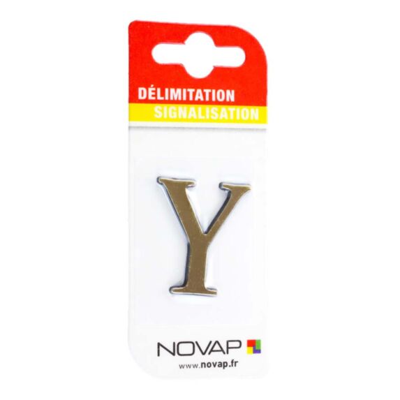 lettre autocollante en relief hauteur 40 mm coloris or y - NOVAP