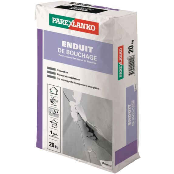 Enduit de rebouchage mural intérieur 20kg - PAREXLANKO