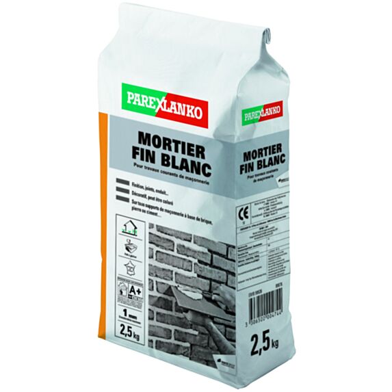 Mortier fin blanc 2,5kg - PAREXLANKO
