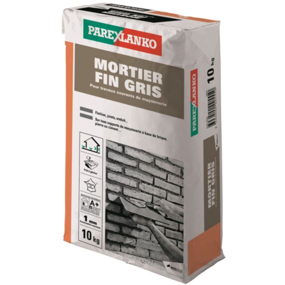 Mortier fin gris 10kg - PAREXLANKO
