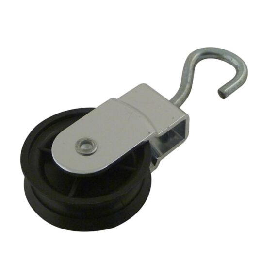 Poulie a crochet pivotant 1 galet acier galva ø40mm 