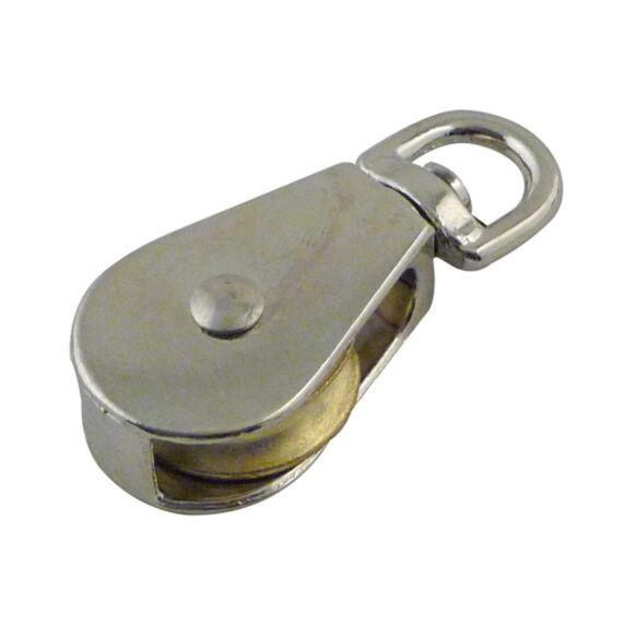 2 poulies a emerillon 1 galet Zamak nickele ø25mm 