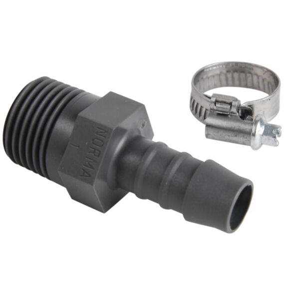 Raccord polyamide Ø12 mm 1/2'' + collier - SPID'O