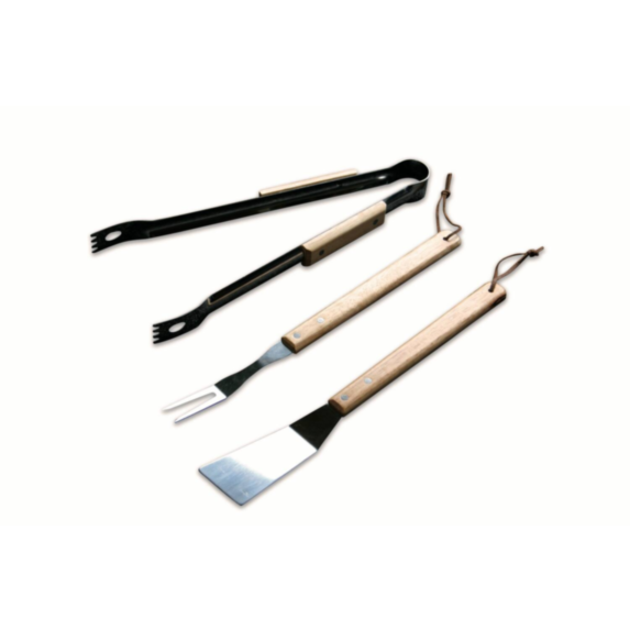 Set ustensiles barbecue inox/bois - COOK'IN GARDEN