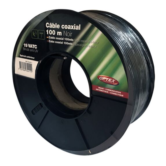 Câble coaxial 19PATC noir 100m - OPTEX