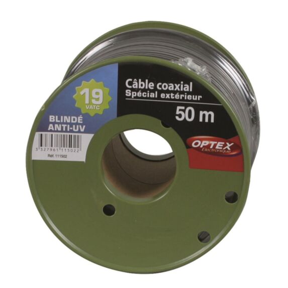 Câble coaxial noir 19 VATC 50m - OPTEX