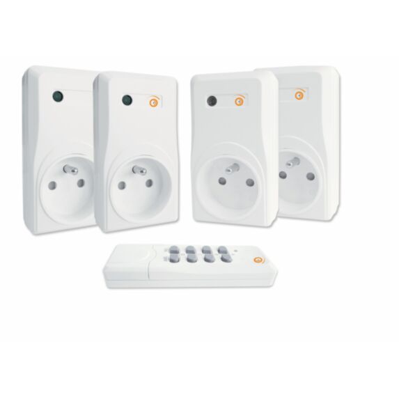 Lot de 4 prises télécommandées + télécommande SEMAC