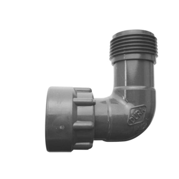 Coude en PVC écrous tournants mâle/femelle 26 x 34 - TECHNO