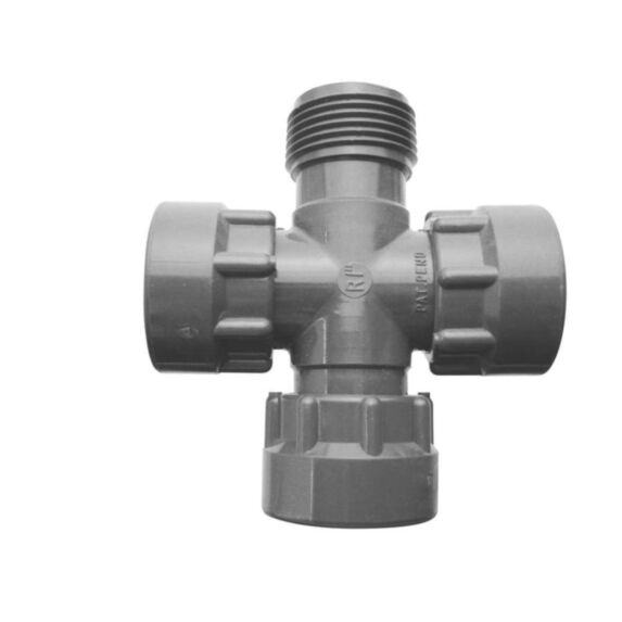 Croix PVC écrous tournants mâle 26x34 + 3 femelle 26x34 - TECHNO