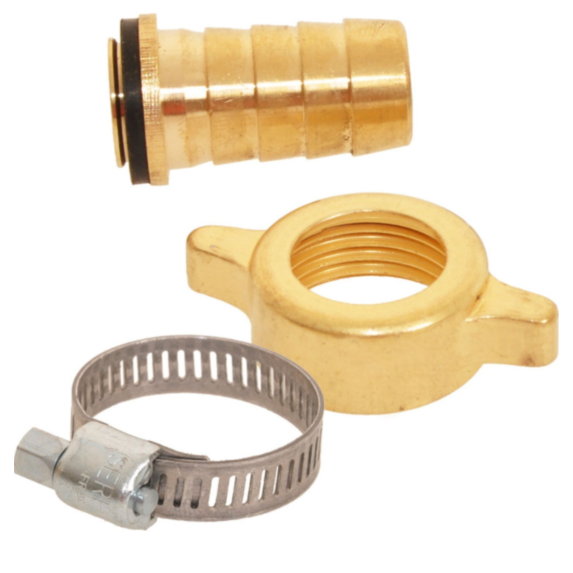 Raccord d'arrosage rapide 2 pièces laiton Ø25mm + collier 26x34