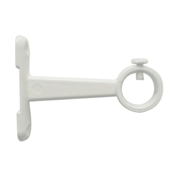 2 supports plastique penderie Ø14 50mm blanc