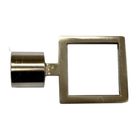 1 embout métal carré Ø16 chrome brossé