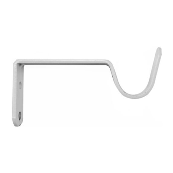 2 supports métal ouverts Ø20 80mm blanc brillant