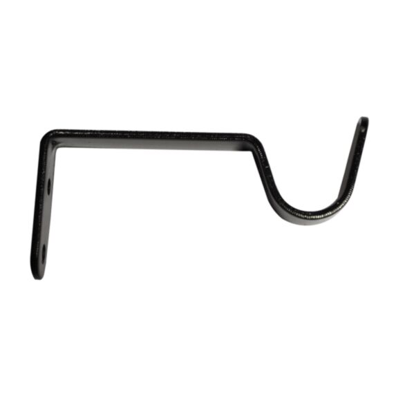 2 supports métal ouverts Ø20 80mm noir brillant