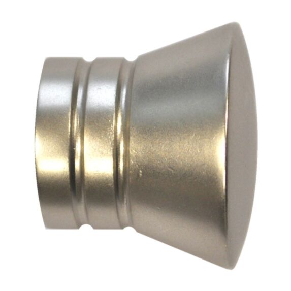 Embout de barre à rideau métal pommeau strié Ø20 nickel - MOBOIS