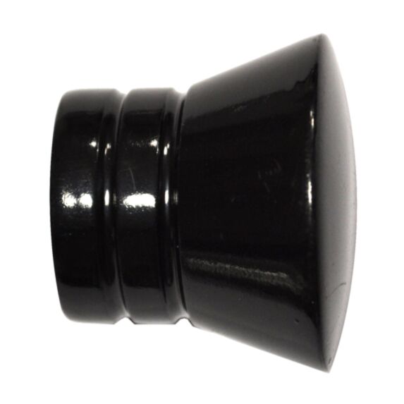1 embout métal pommeau strié Ø20 noir brillant