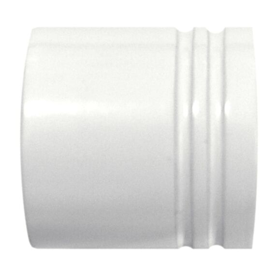 2 embouts métal bouchon strié Ø20 blanc brillant