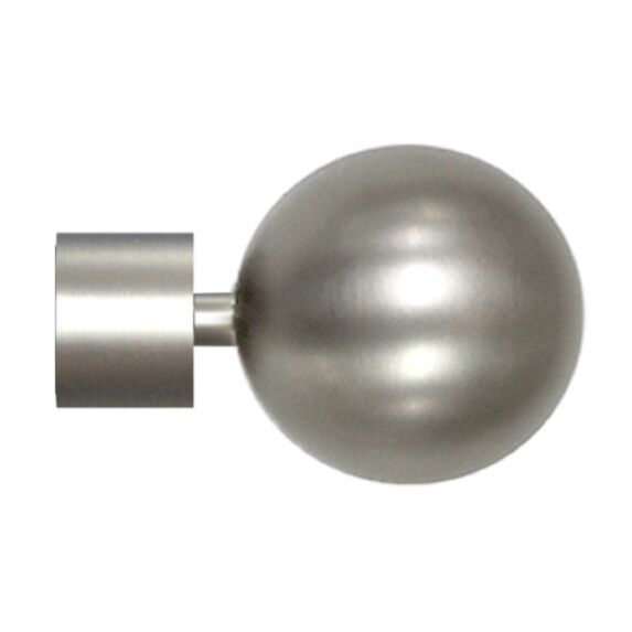 Embout de barre à rideau en métal boule Ø28 chrome mat MOBOIS