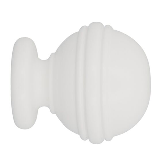 Embout boule rainurée à visser bois classique ø 28mm laqué blanc - MOBOIS