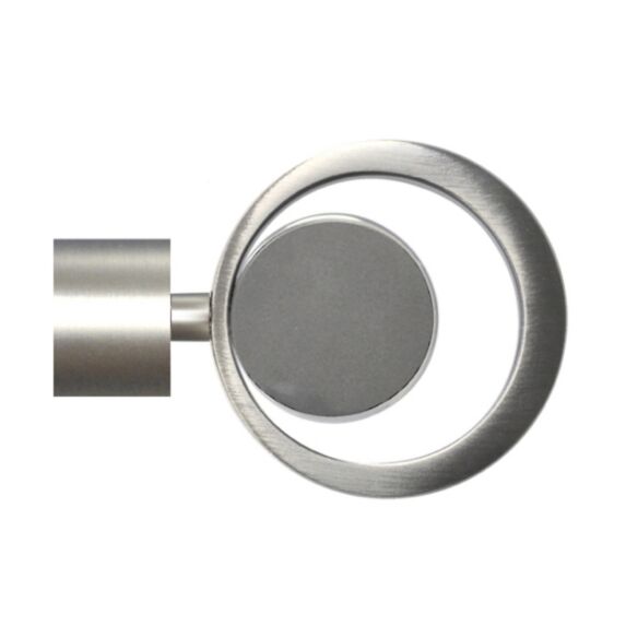 Embout de barre à rideaux en métal cercle mix Ø28 chrome mat MOBOIS