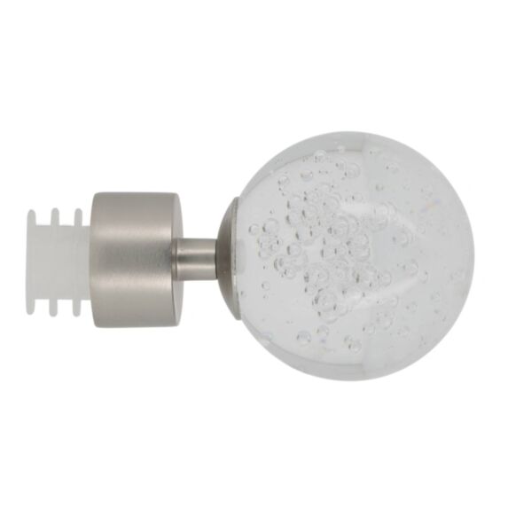 Embout métal Verre Ø28mm Boule Bulle Chromé Mat
