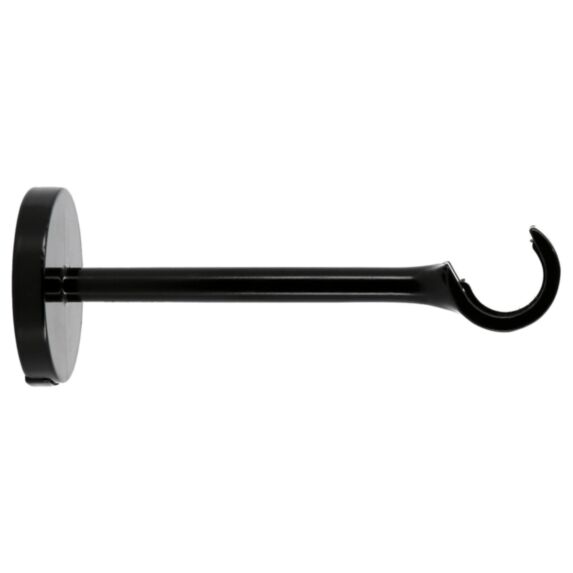 2 supports Noir Brillant métal Ø20mm 120mm