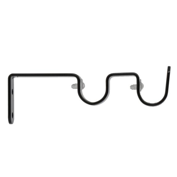 2 supports Noir Brillant Ø20mm 80/130mm