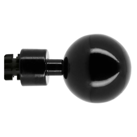 2 embouts Boule Noir Brillant métal Ø20mm