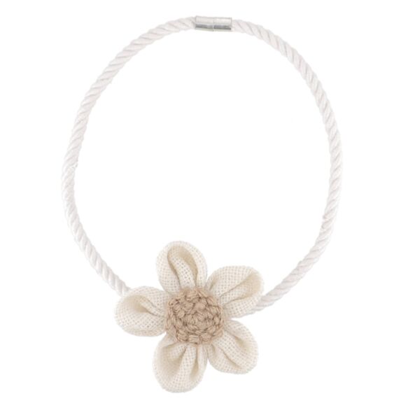 Embrasse fleur aimantée beige 47cm