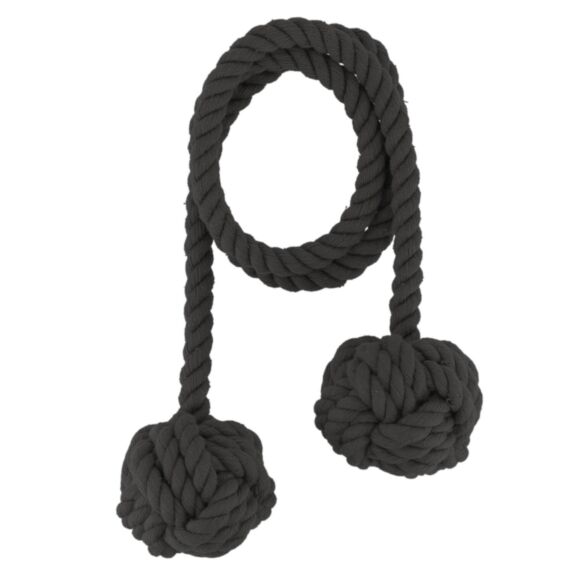 Embrasse double boule à nouer 105cm noir - MOBOIS
