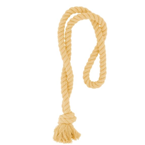 Embrasse corde à franges à nouer moutarde 51cm