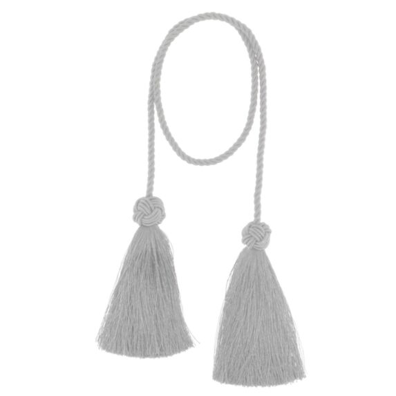 Embrasse pampille à nouer gris perle 96cm