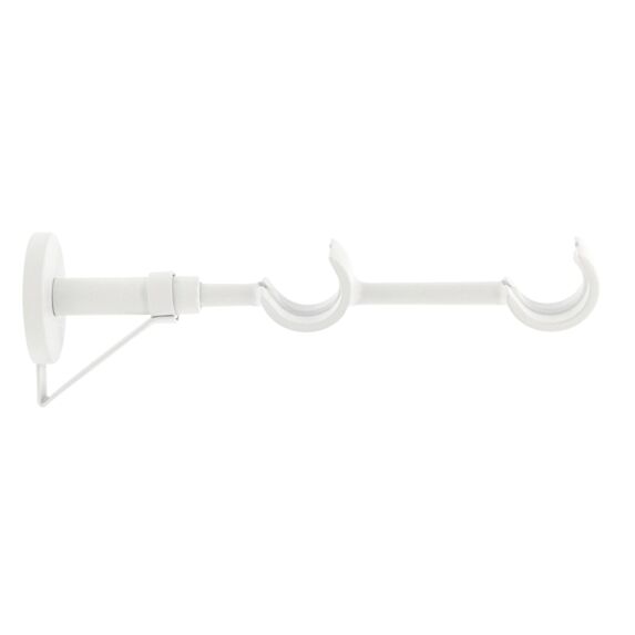 Support métal Ø28mm Double 115-215mm 150-250mm Blanc Mat