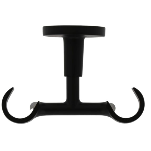 Support métal Ø20mm Plafond Double 60mm Noir Mat