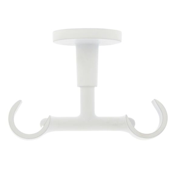 Support métal Ø20mm Plafond Double 60mm Blanc Mat