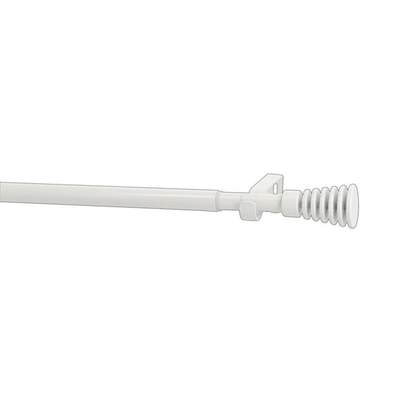 Kit barre à rideau métal extensible 1m20-2m10 Ø19/16mm blanc mat - MOBOIS
